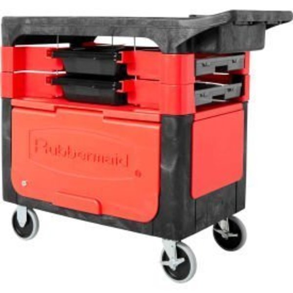 Rubbermaid Commercial Rubbermaid® 6180-88 Black Trades Cart with Locking Cabinet FG618088BLA